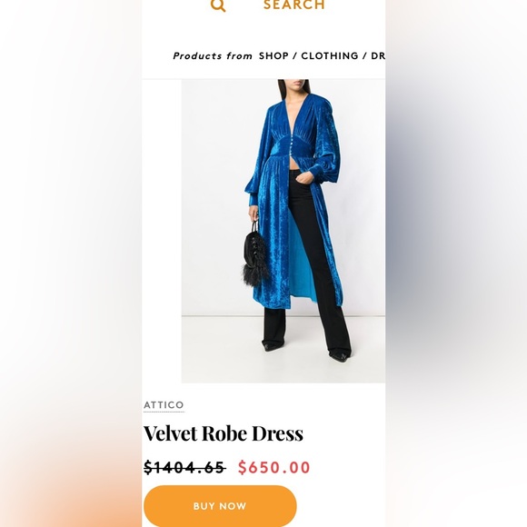 ATTICO velvet dress/ kimono - Picture 6 of 6